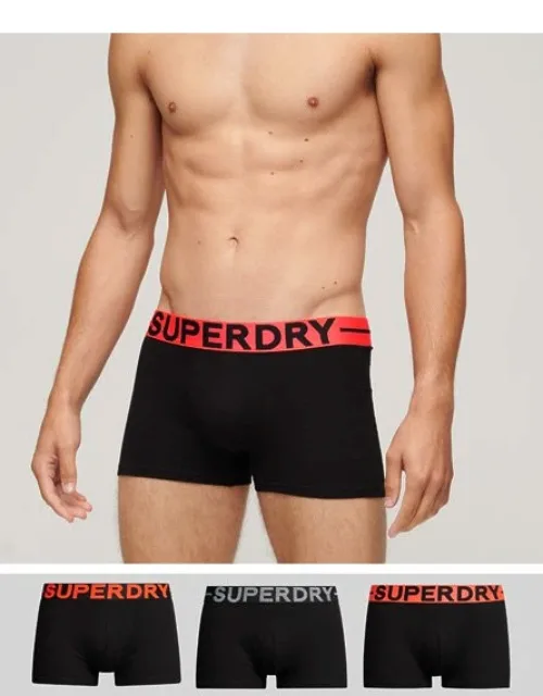 Superdry Organic Cotton Trunk Triple Pack - Soft Jersey Fabric, Elasticated Waistband