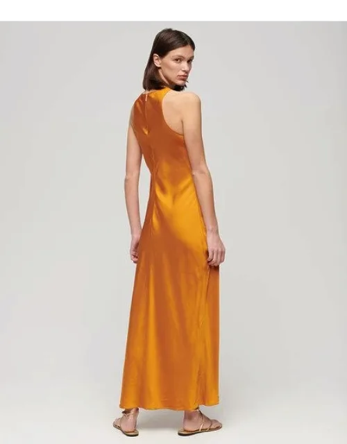 Satin Racer Midi Dress
