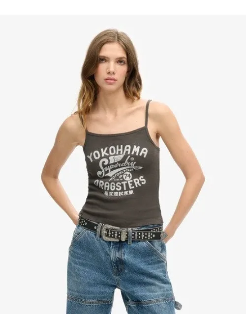Superdry Retro Rocker Cami Top - Slim Fit, Ribbed Material