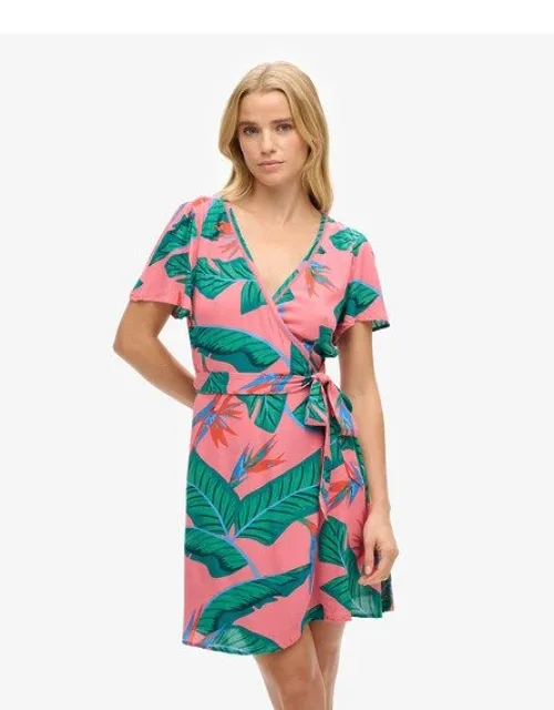 Printed Mini Wrap Dress