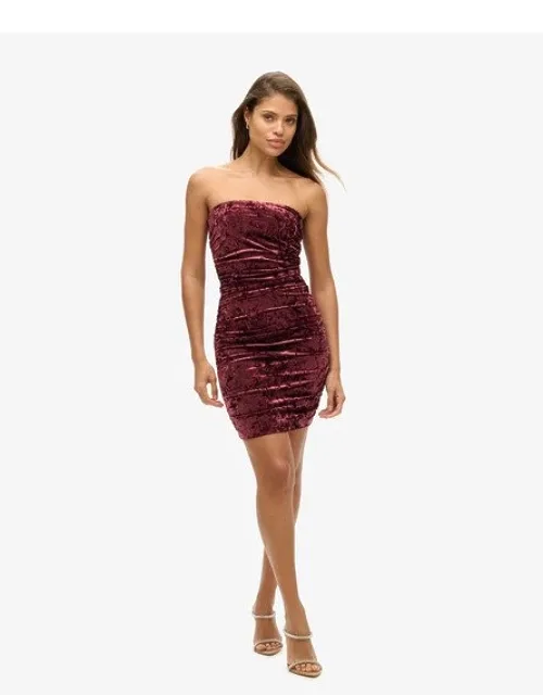 Velvet Bandeau Mini Dress