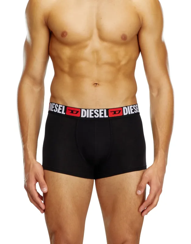 Diesel - Three-pack Of All-over Logo Waist Boxers - Trunks - Black - Three-pack Of Stretch Cotton Boxer Briefs In Assorted Colours - Seamless Back For Enhanced Comfort