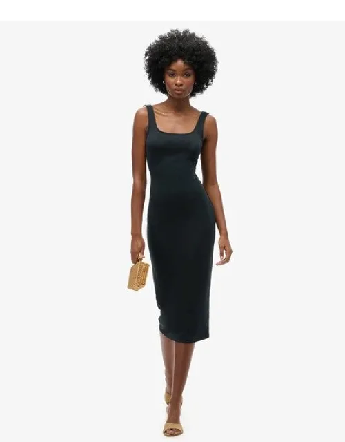 Square Neck Jersey Midi Dress