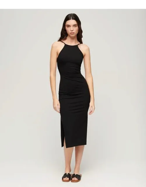 Jersey Lace Back Midi Dress