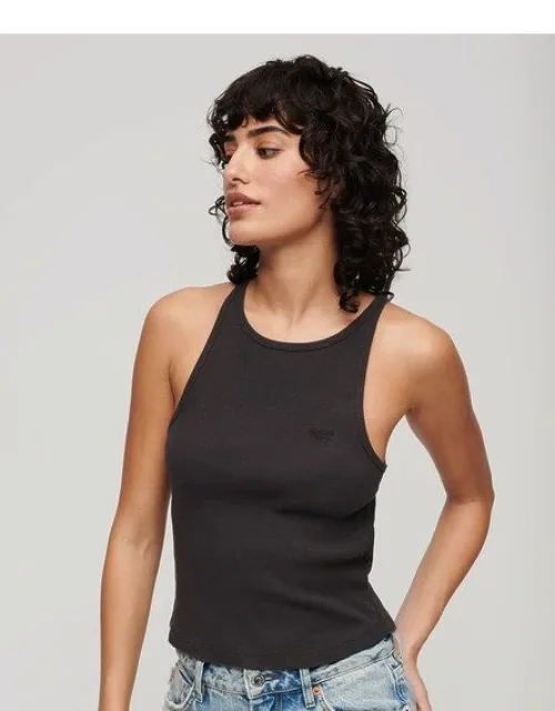 Slim Fit Embroidered Logo Essential Racer Vest Top
