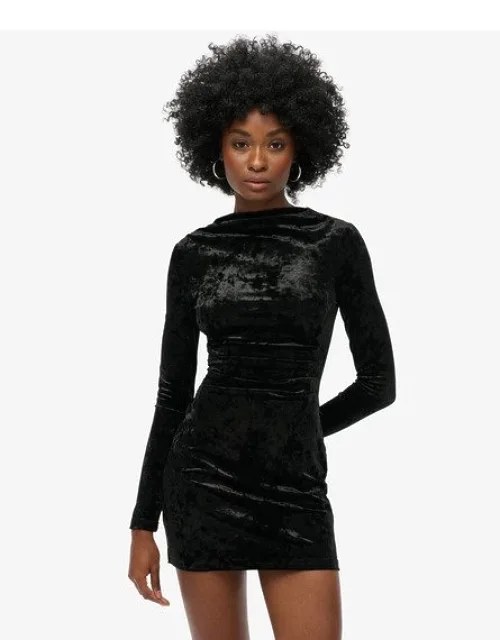 Velvet Long Sleeve Mini Dress