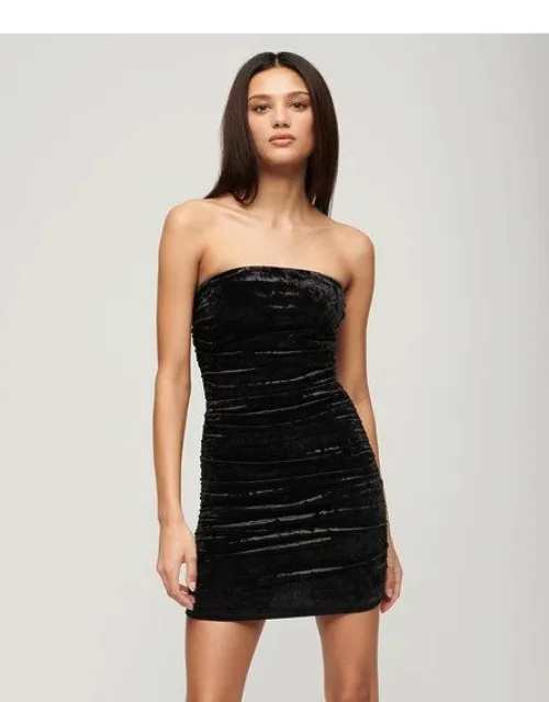 Velvet Bandeau Mini Dress