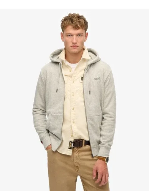 Superdry Essential Logo Zip Hoodie With Ribbed Cuffs And Drawcord Hood Adjuster