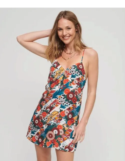 Printed Mini Slip Cami Dress
