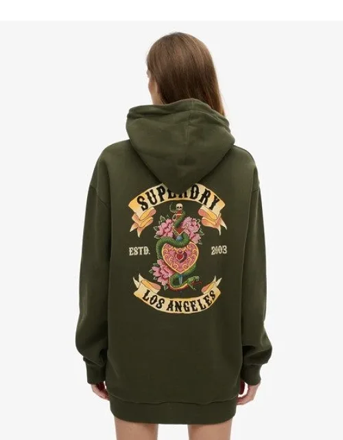 Tattoo Rhinestone Hooded Dress