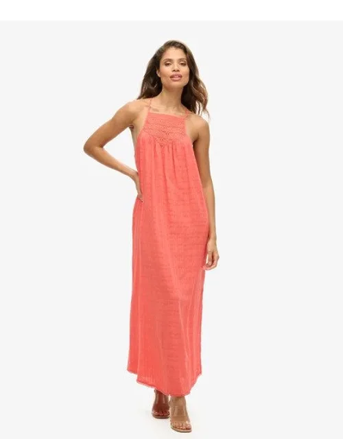 Lace Halter Maxi Beach Dress