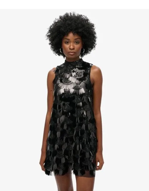 A-line Fringe Sequin Dress