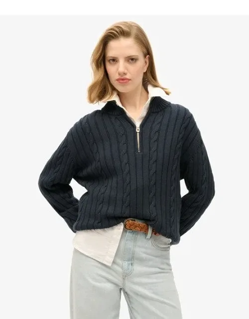 Knitted Rugby Half Zip Jumper