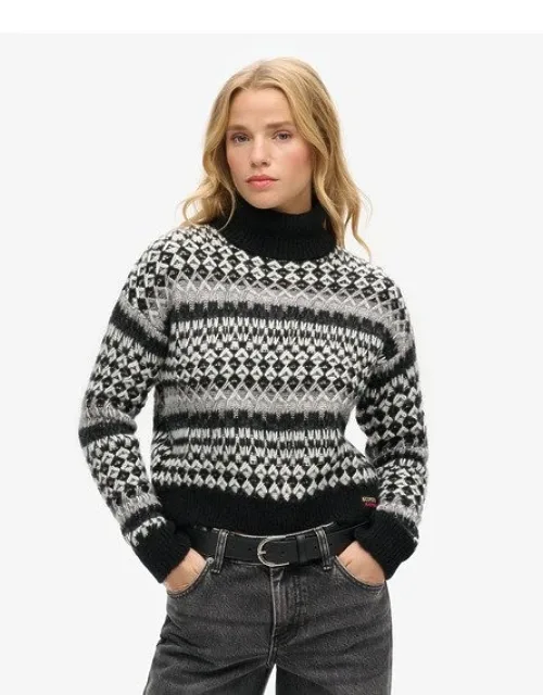 Roll Neck Crop Knit Jumper
