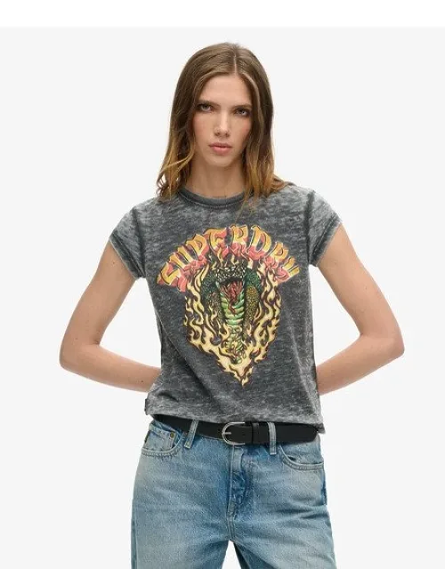 Superdry Biker Rock Graphic T-shirt With Flattering Fit And Stylish Graphic
