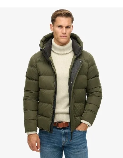 Hooded Microfibre Sport Puffer Jacket
