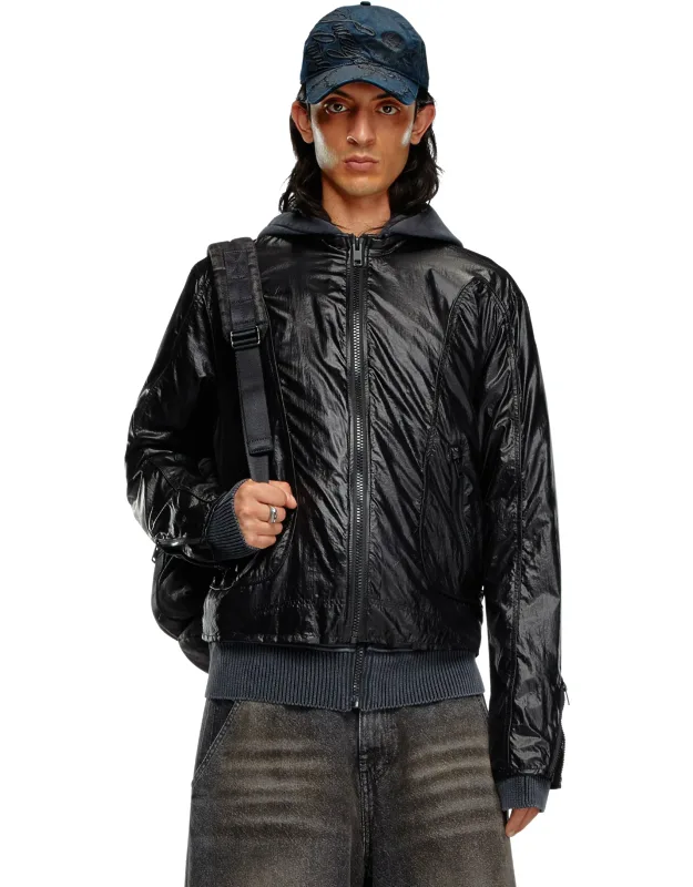 Biker Jacket In Shiny Ripstop
