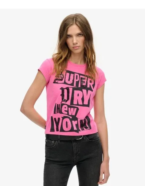 Embellished Punk Cap Sleeve T-shirt