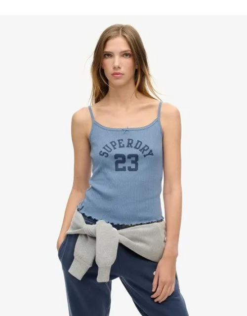 Athletic Essentials Graphic Pointelle Cami Top