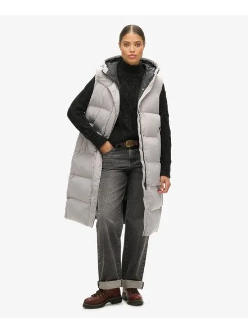 Longline Hooded Padded Gilet