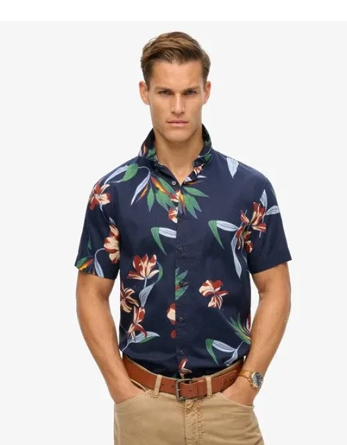 Superdry Short Sleeve Hawaiian Shirt With Relaxed Fit And All Over Print