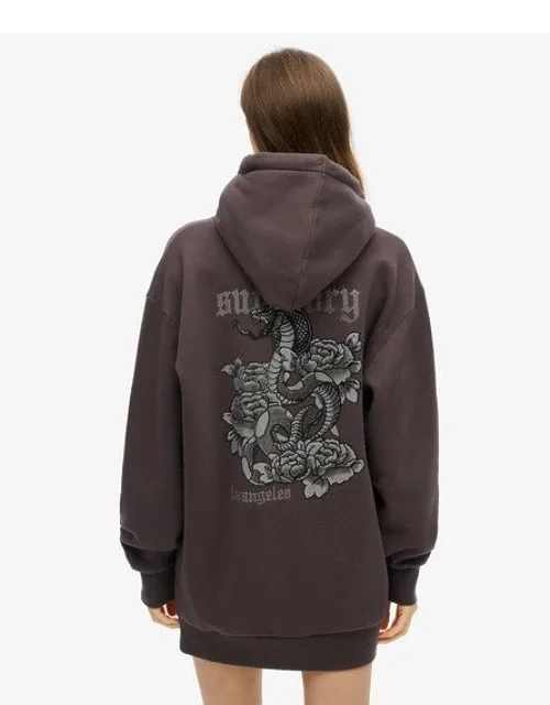 Tattoo Rhinestone Hoodie Dress