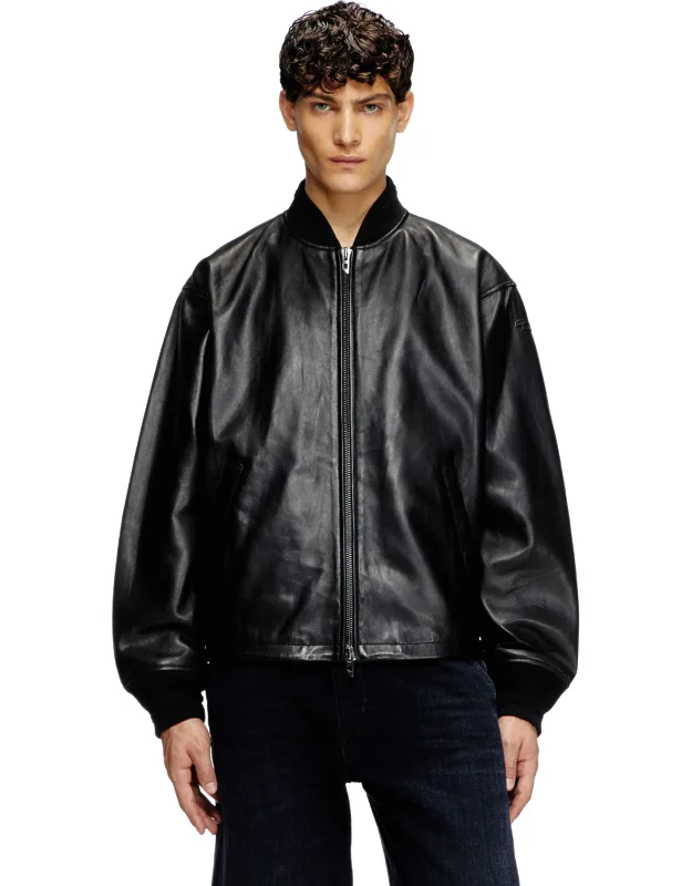 Waxed-leather Bomber Jacket