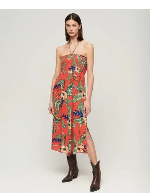Smocked Midi Beach Dress