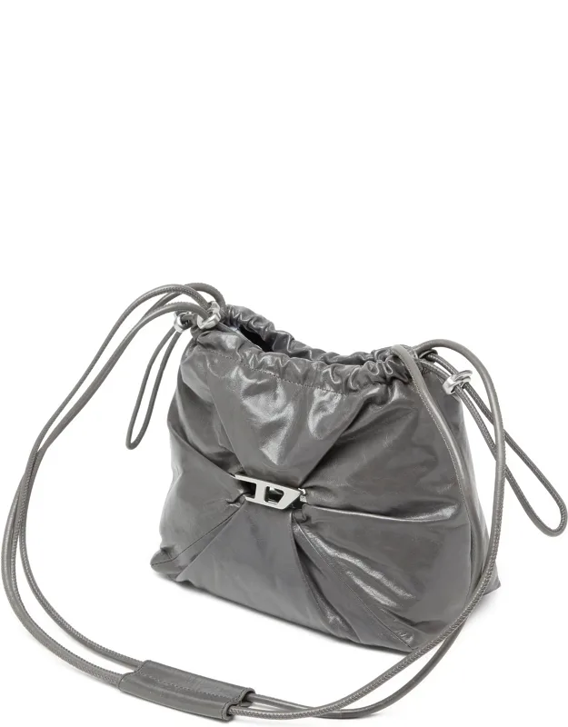 Scrunch-d-bucket Bag In Shiny Wrinkled Leather