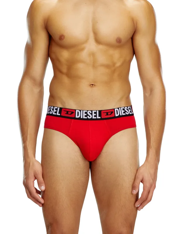 Three-pack Of Solid-colour Briefs; Elasticated Logo Waistband, Seamless Back
