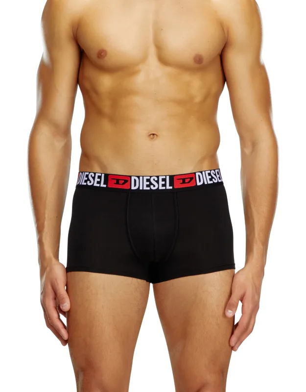 Diesel - Three-pack Of All-over Logo Waist Boxers - Trunks - Black - Plain Stretch Cotton