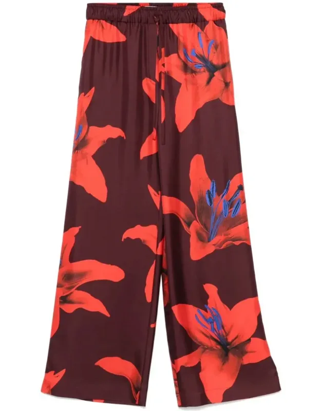 Soft Silk Trousers With Print