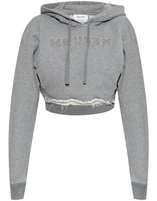 Alexander Mcqueen Sweater With Drawstring Hood And Embroidered Logo