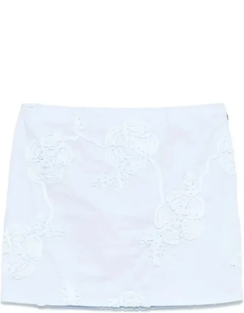 Cotton Mini Skirt With Flowers