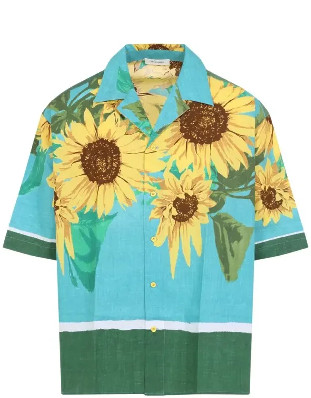 Shirt Floral Print Bowling Collar