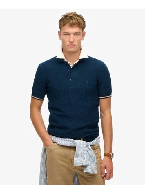 Knitted Texture Short Sleeve Polo Shirt