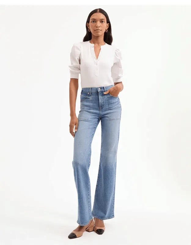 Crosbie Patch-pocket Slim Wide-leg Jeans