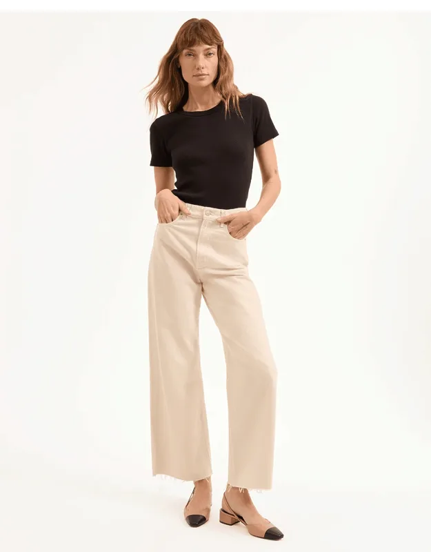 Taylor Cropped Wide-leg Jean With High-rise And Wide-leg