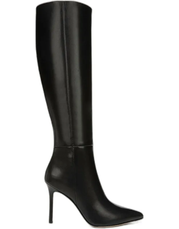 Lisa Leather Tall Boot With Stiletto Heel And Pointy-toe Finish