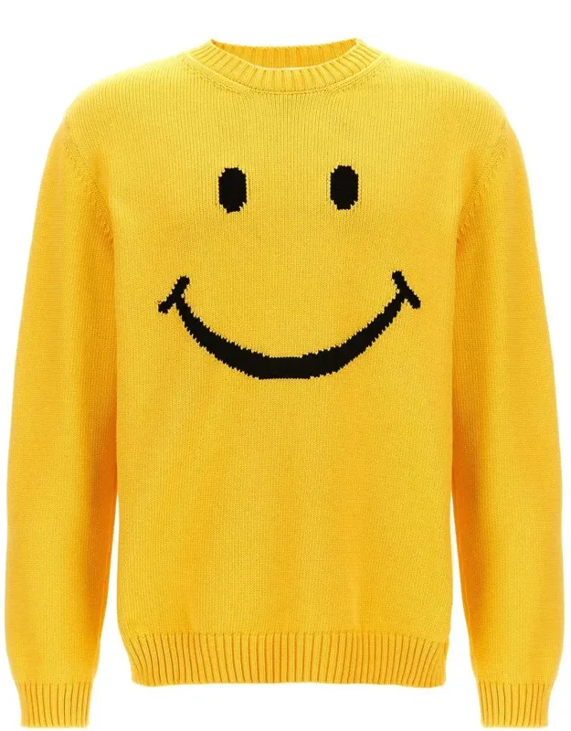 Smiley Sweater With Back Logo In Organic Cotton