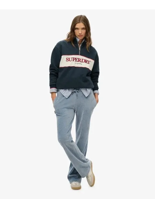 Velour Wide Leg Joggers
