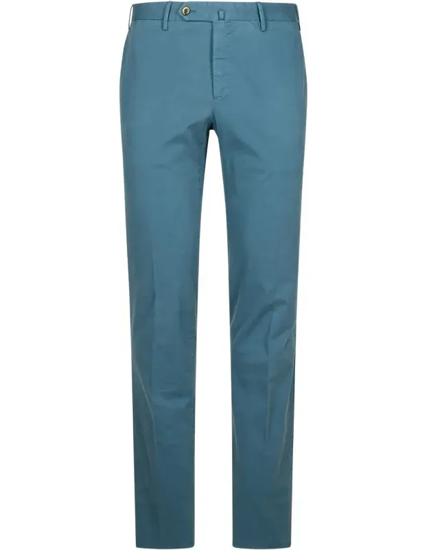 Light Blue Cotton Blend Pants