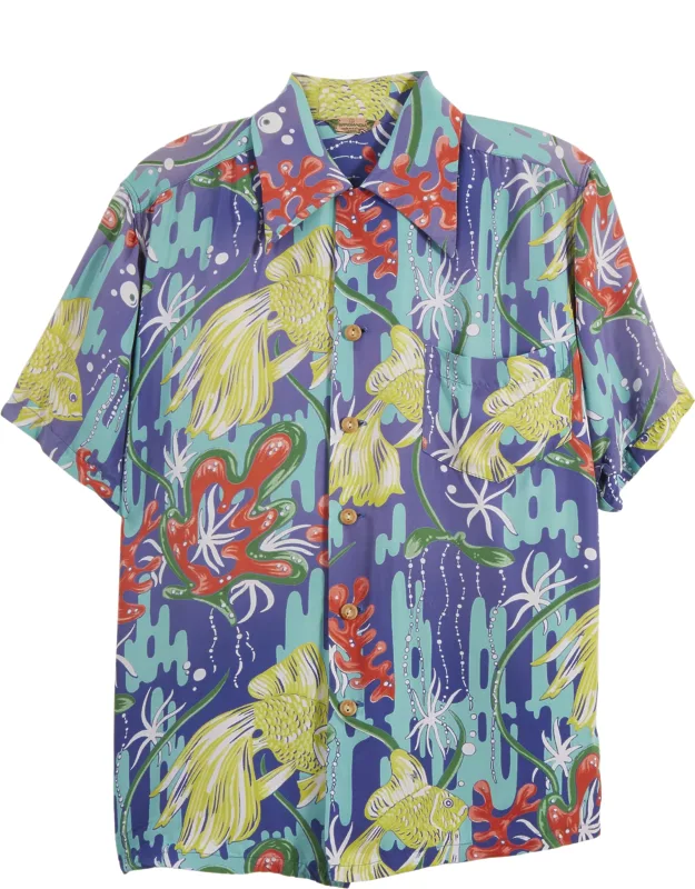 Floral & Fish Kamehameha Hawaiian Shirt