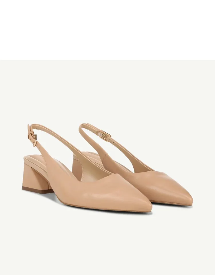 Racer Slingback Shoes, Pointed Toe, Buckle Closure