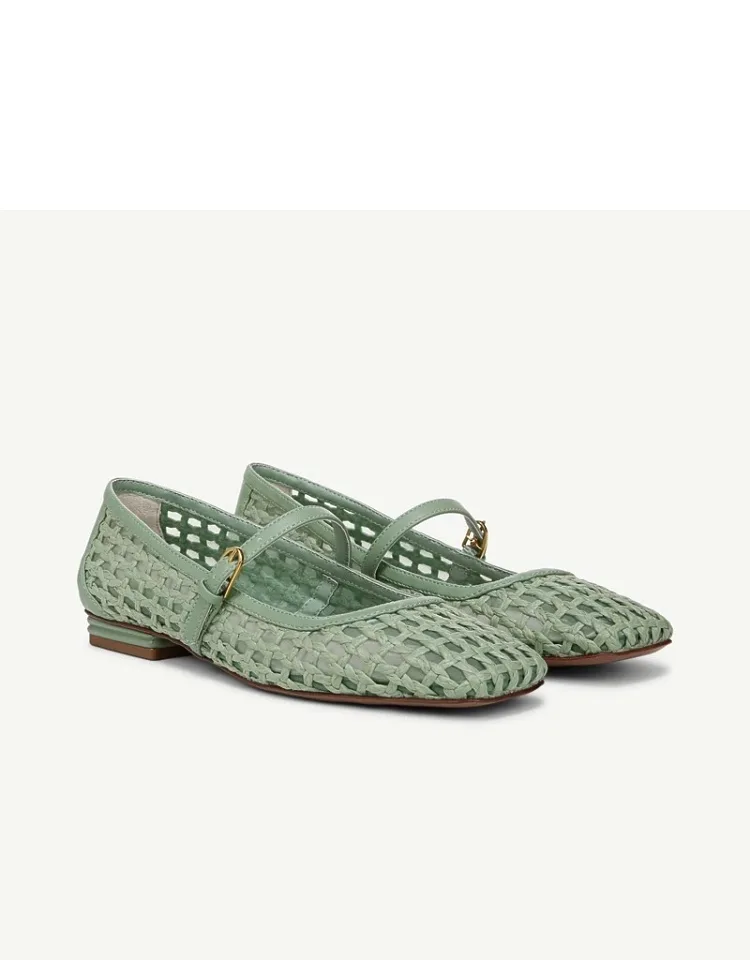 Tinsley Mary Jane Flats, Square Toe, Buckle Closure