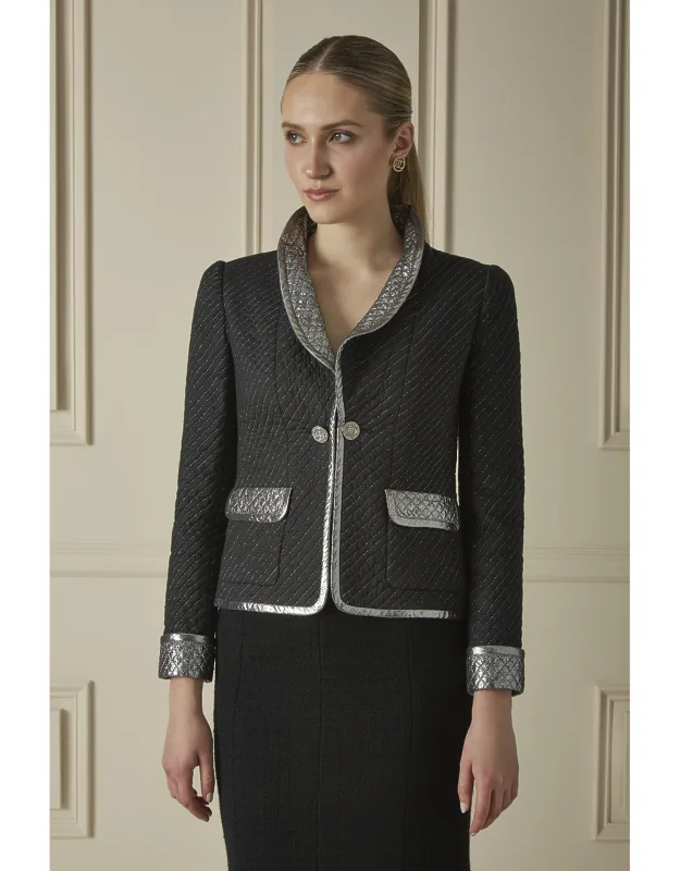 Quilted Cotton Metallic Striped Jacket