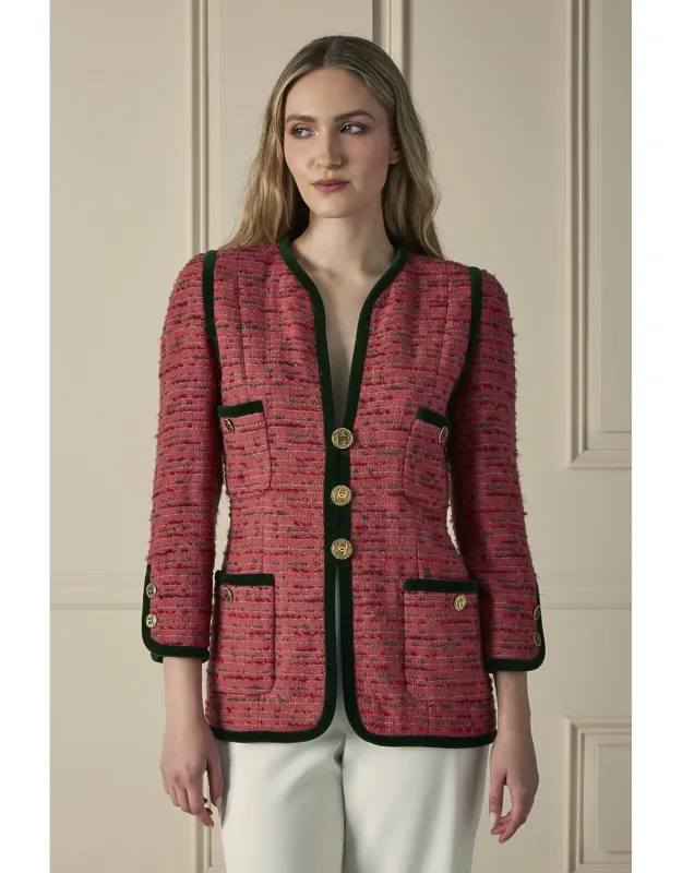 Velvet-trimmed Tweed Jacket