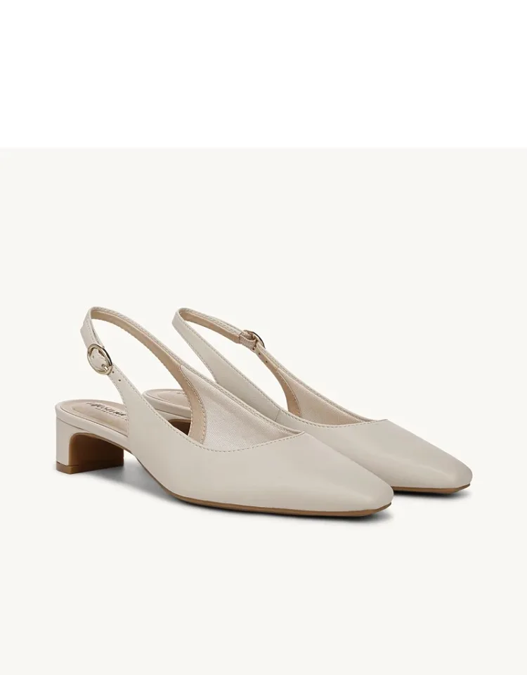 _lifestride Lorena Slingback Shoes With Adjustable Buckle And Block Heel_