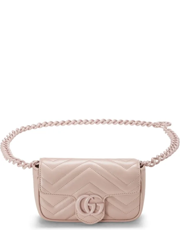 Chevron Leather Belt Bag
