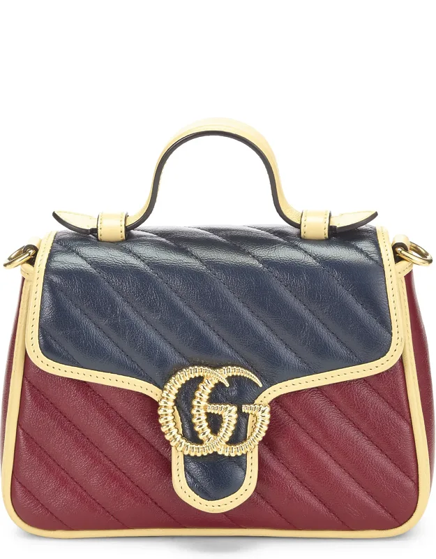Multicolored Leather Torchon Top Handle Bag Mini